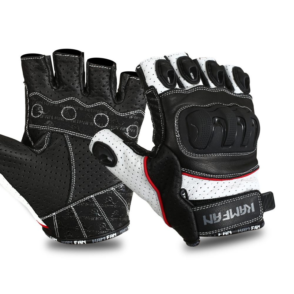 Half Finger Motorbike  Leather Gloves