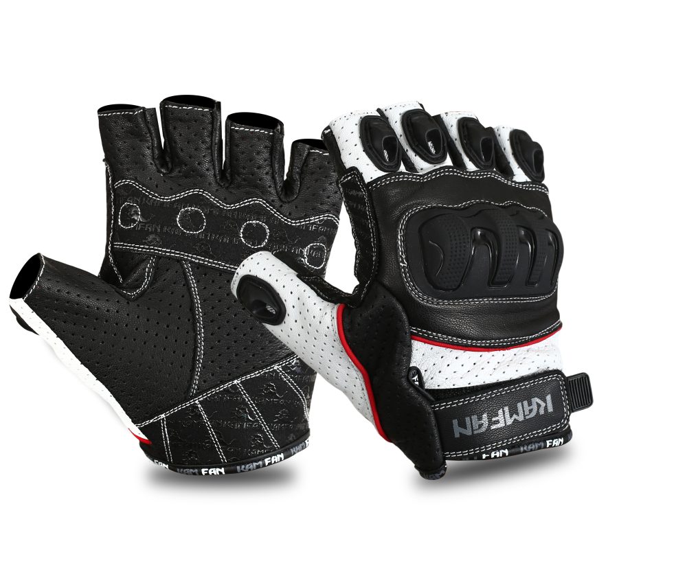 Half Finger Motorbike  Leather Gloves