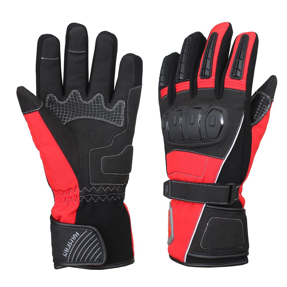 Motorbike Leather Gloves Black and  Red