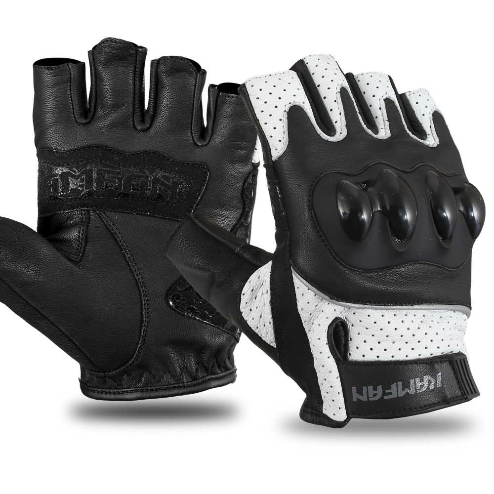 Half-finger Motorbike leather Gloves